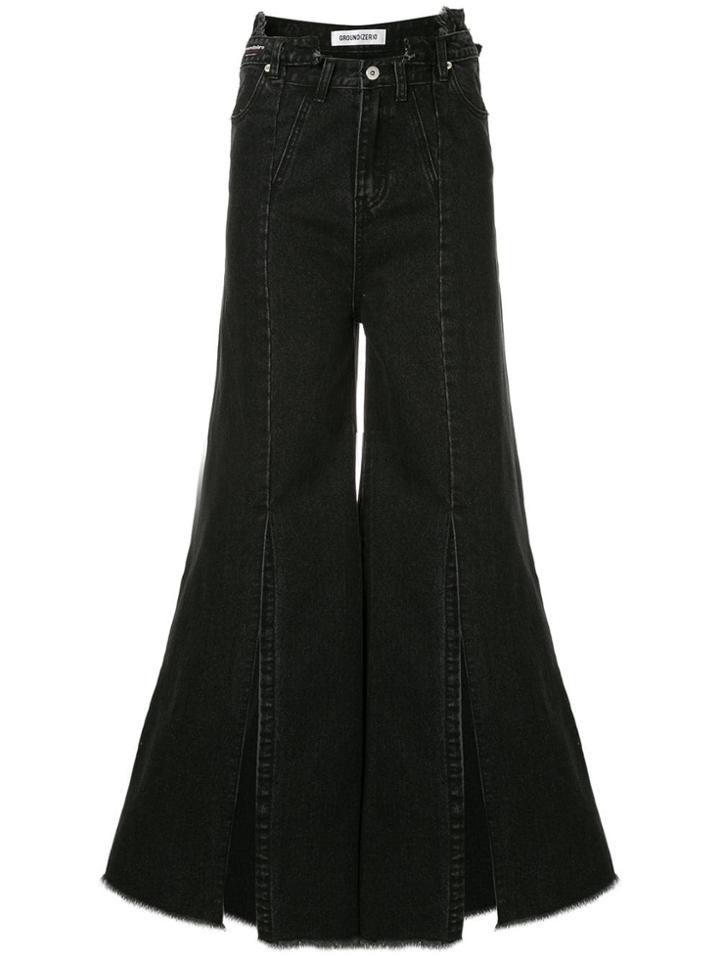 Ground Zero Frayed Flared Jeans - Grey