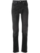 Sandro Paris Faded Slim-fit Jeans - Black