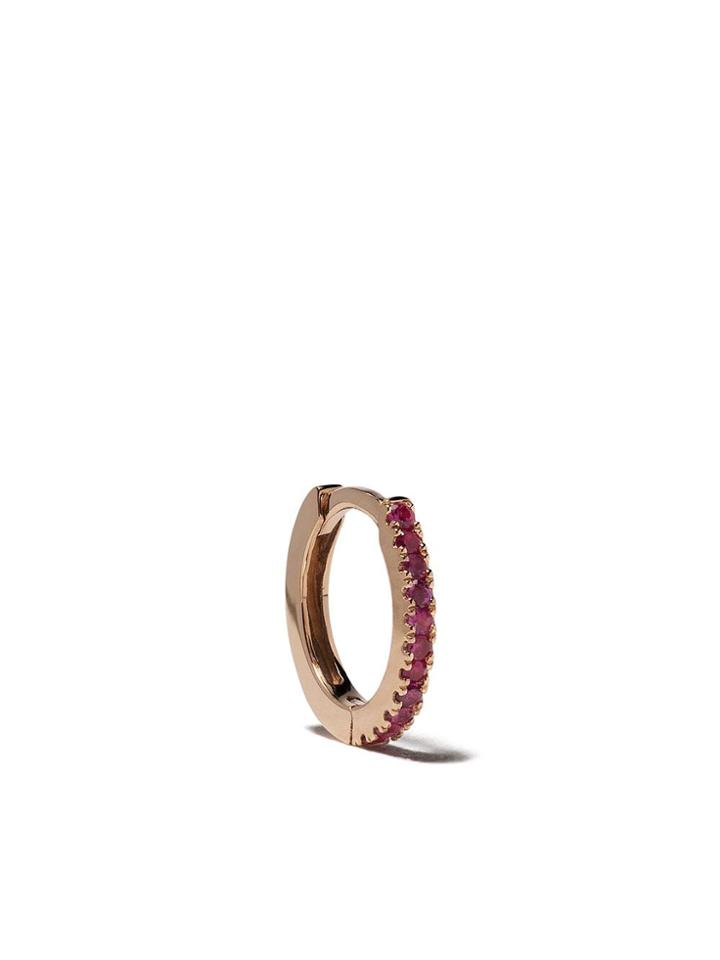 White Bird 18kt Rose Gold Ruby Margot Hoop Earring - Rose Gold/rouge