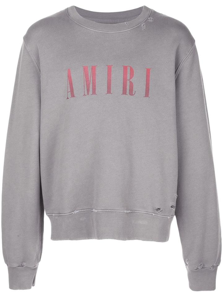 Amiri Contrast Logo Sweatshirt - Grey