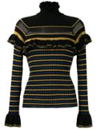 Martha Medeiros Blusa Gola Alta Babados Tricot - Black