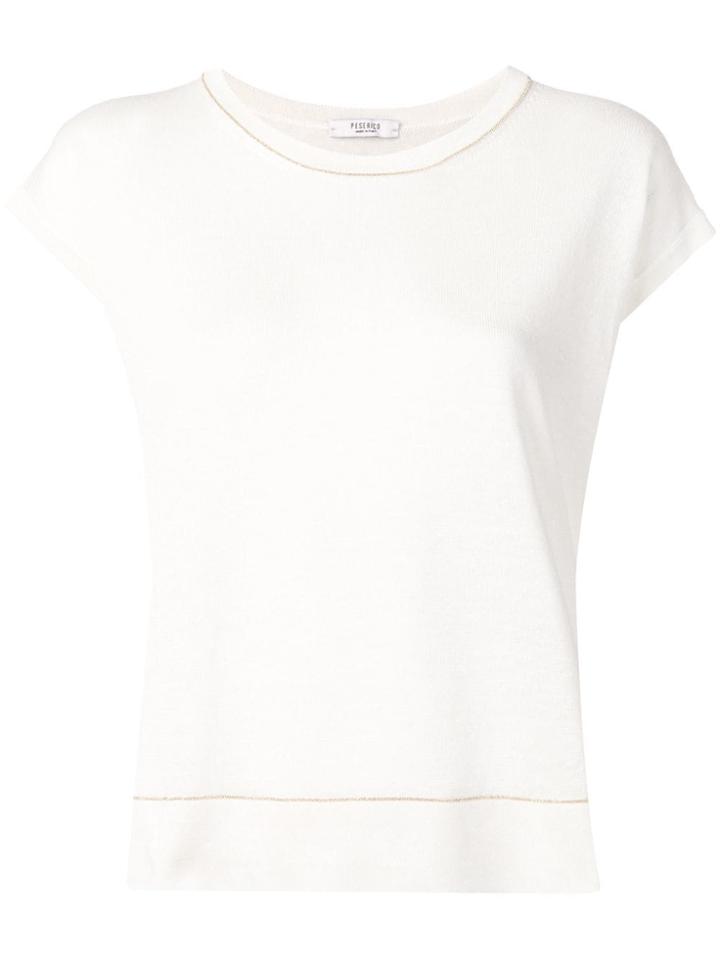 Peserico Short-sleeved Knitted Top - White