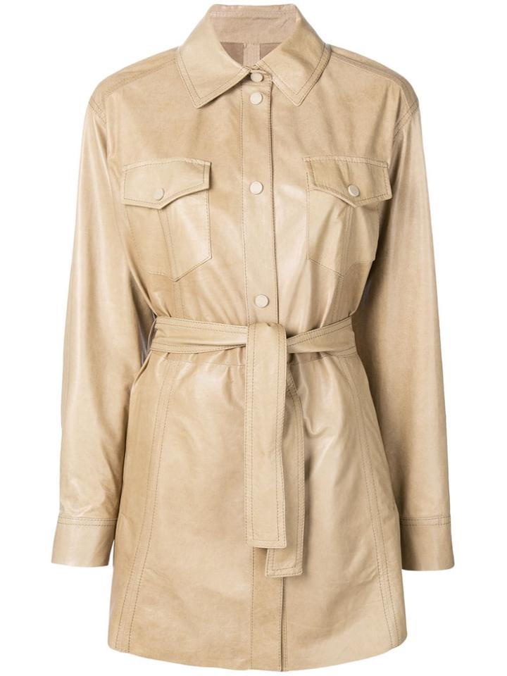 Drome Belted Shirt Jacket - Neutrals