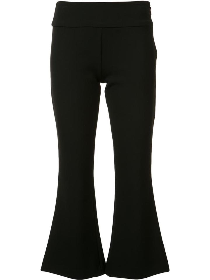 Nicole Miller Flared Cropped Trousers, Women's, Size: 2, Black, Polyester/spandex/elastane/cotton/viscose