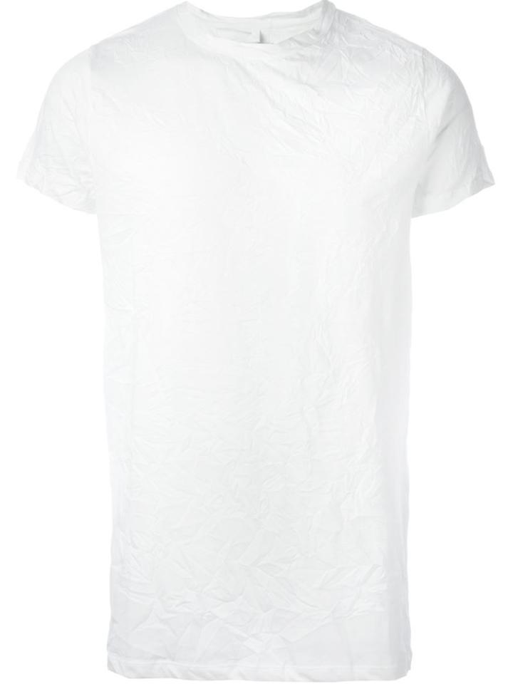 Matthew Miller Creased Effect T-shirt, Men's, Size: S, White, Cotton