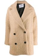 Msgm Oversized Double-breasted Coat - Neutrals