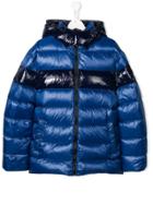 Fay Kids Teen Contrast Quilted Jacket - Black