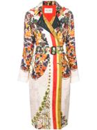 Etro Floral-print Trench Coat - White