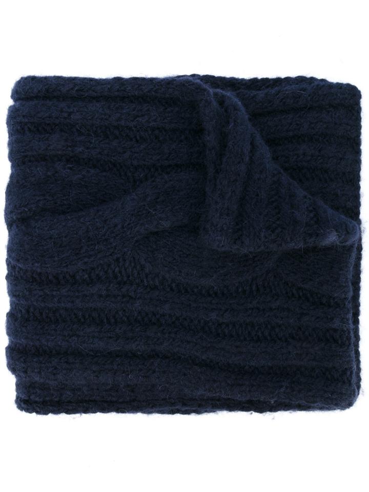 Maison Margiela Cable Knit Scarf - Blue