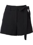 Helmut Lang Belted Shorts, Women's, Size: 4, Black, Cotton