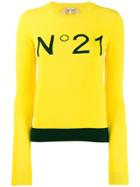 Nº21 Logo Embroidered Jumper - Yellow