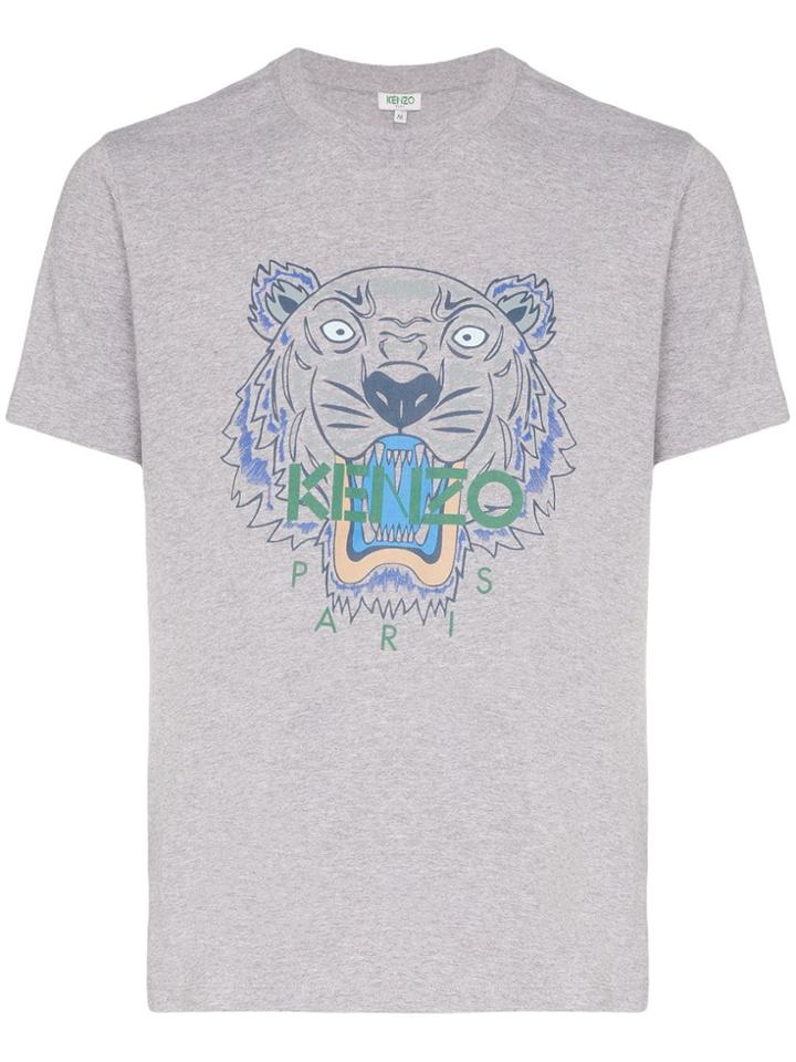Kenzo Tiger Pint Logo T-shirt - Grey