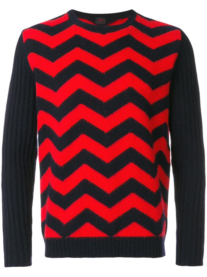 Mp Massimo Piombo Chevron Jumper - Blue