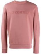 Cp Company Embroidered Logo Sweatshirt - Pink