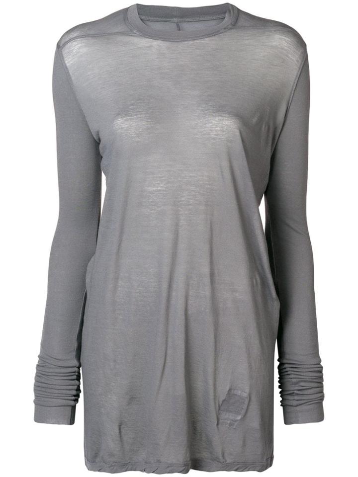 Rick Owens Drkshdw Long Sleeve Crew Neck T-shirt - Grey