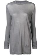 Rick Owens Drkshdw Long Sleeve Crew Neck T-shirt - Grey