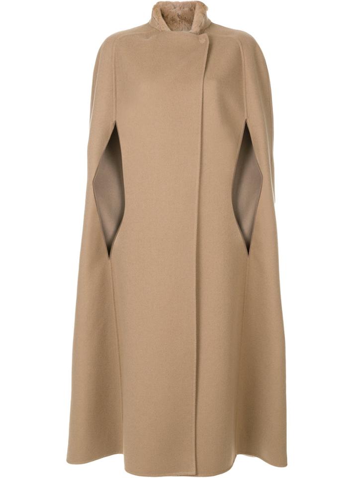Agnona Long Cape Coat - Nude & Neutrals