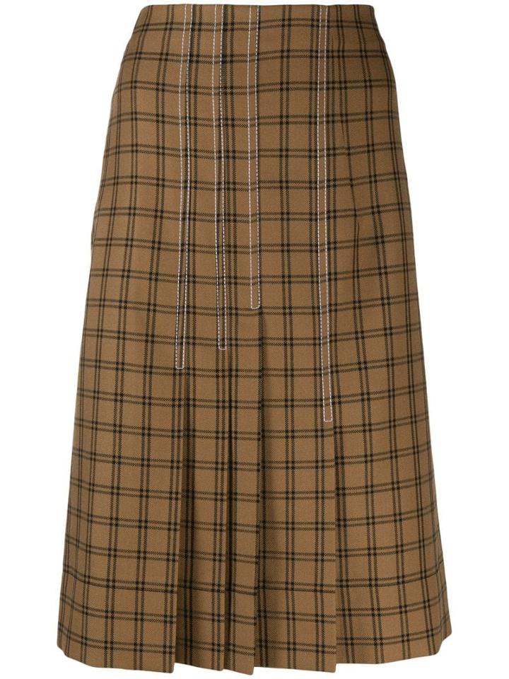 Marni Plaid Pleated Skirt - Brown