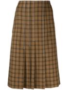 Marni Plaid Pleated Skirt - Brown