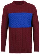 À La Garçonne Panelled Knit Sweater - Red