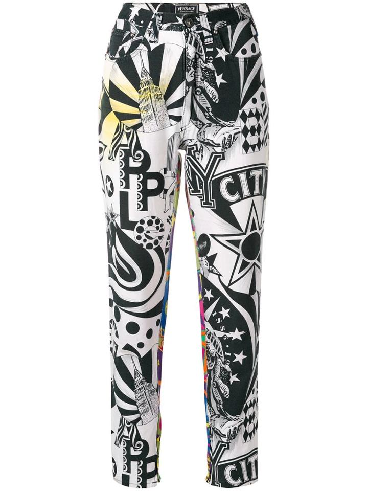 Versace Vintage New York Printed Trousers - Multicolour