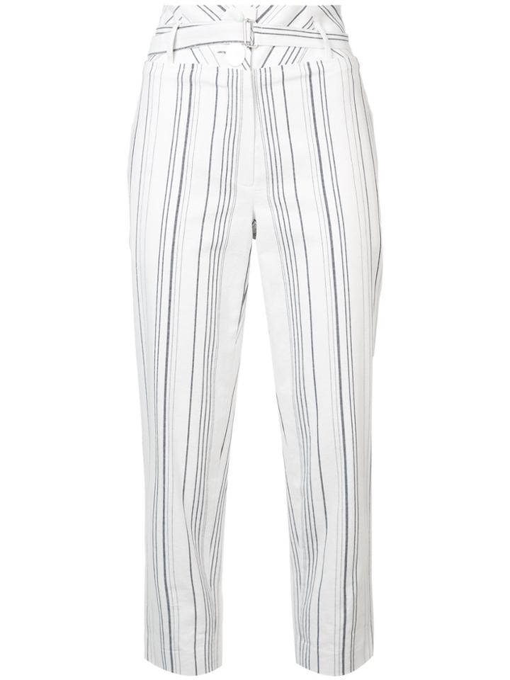 Robert Rodriguez Striped Tapered Trousers - White