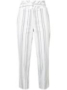 Robert Rodriguez Striped Tapered Trousers - White