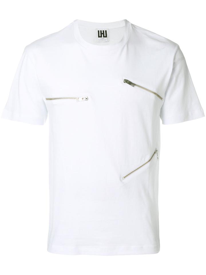 Les Hommes Urban Zip Trim T-shirt - White