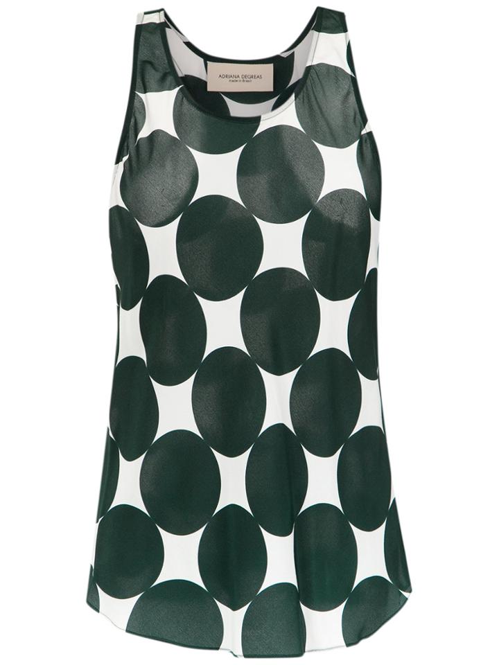 Adriana Degreas Printed Silk Blouse - Green