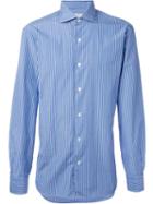 Barba Pinstriped Contrast Button Down Shirt