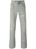 Htc Hollywood Trading Company - Distressed Straight Cut Jeans - Men - Cotton - 32, Blue, Cotton