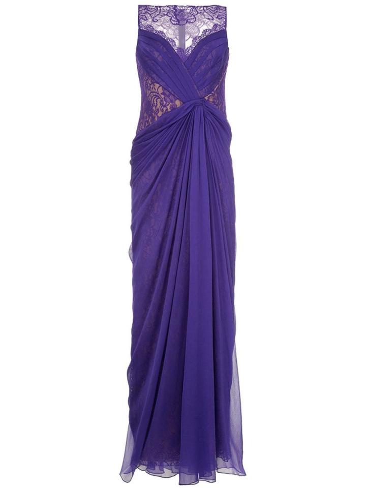 Tadashi Shoji Lace Detail Gown - Purple
