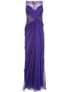 Tadashi Shoji Lace Detail Gown - Purple