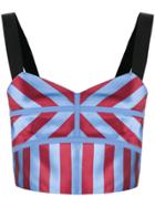 Self-portrait Striped Crop Top - Blue
