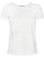 Ermanno Scervino Lace Detail T-shirt, Women's, Size: 44, White, Cotton/viscose/polyamide/polyester