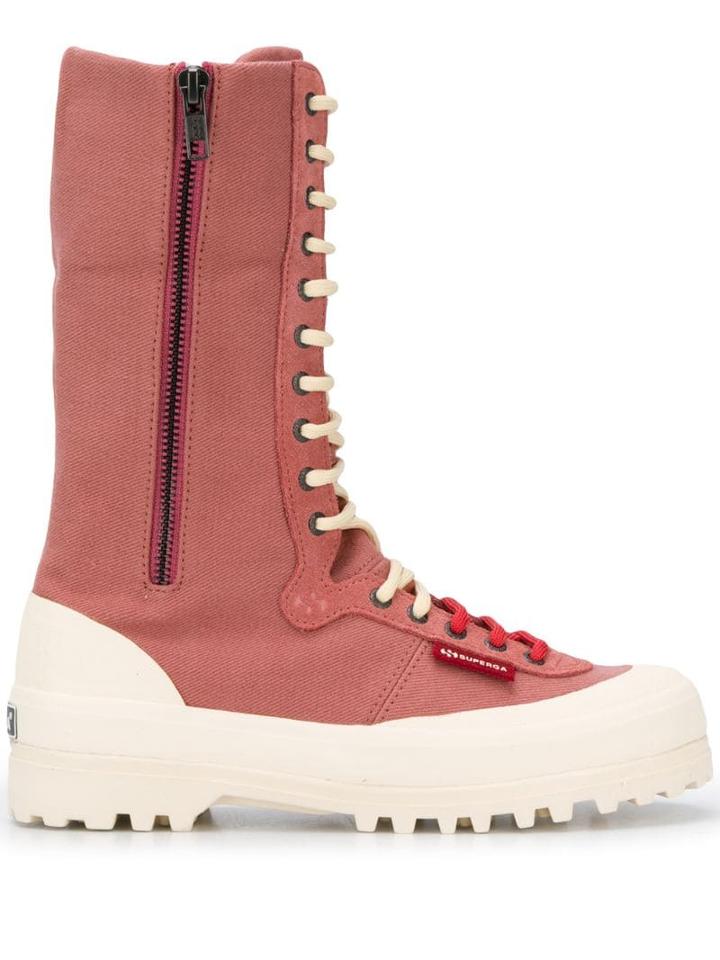 Superga Ankle Lace-up Boots - Pink