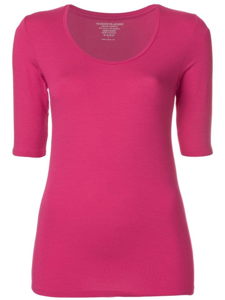 Majestic Filatures Cropped Sleeves T-shirt - Pink
