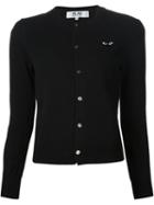 Comme Des Garçons Play - Embroidered Heart Cardigan - Women - Wool - Xs, Women's, Black, Wool