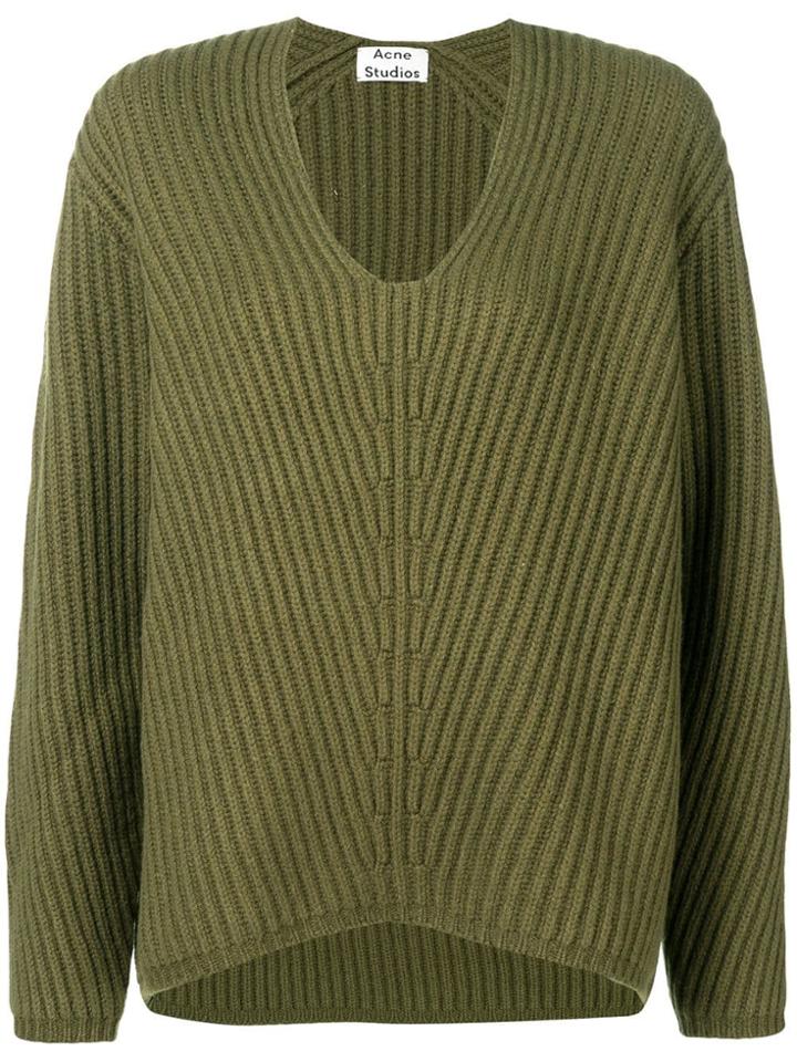 Acne Studios Deborah V-neck Sweater - Green