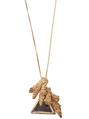 Yukié Deuxpoints 'coral' Triangle Necklace, Women's, Metallic