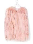 Oscar De La Renta Kids Fluffy Vest Coat - Pink & Purple