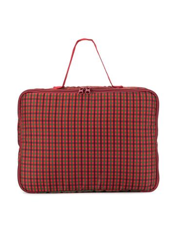 Familiar Plaid Print Changing Bag - Red