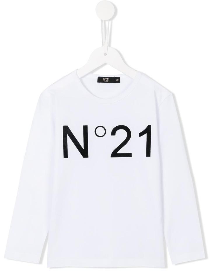 No21 Kids Logo T-shirt, Boy's, Size: 6 Yrs, White