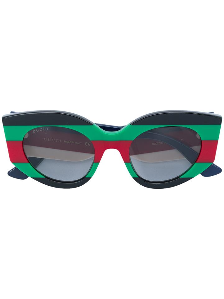 Gucci Eyewear Stripe Framed Sunglasses - Multicolour