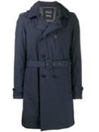 Herno Belted Double Breasted Coat - Blue