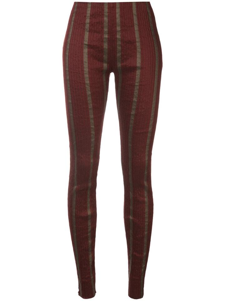 Uma Wang Micro-pleated Leggings - Red