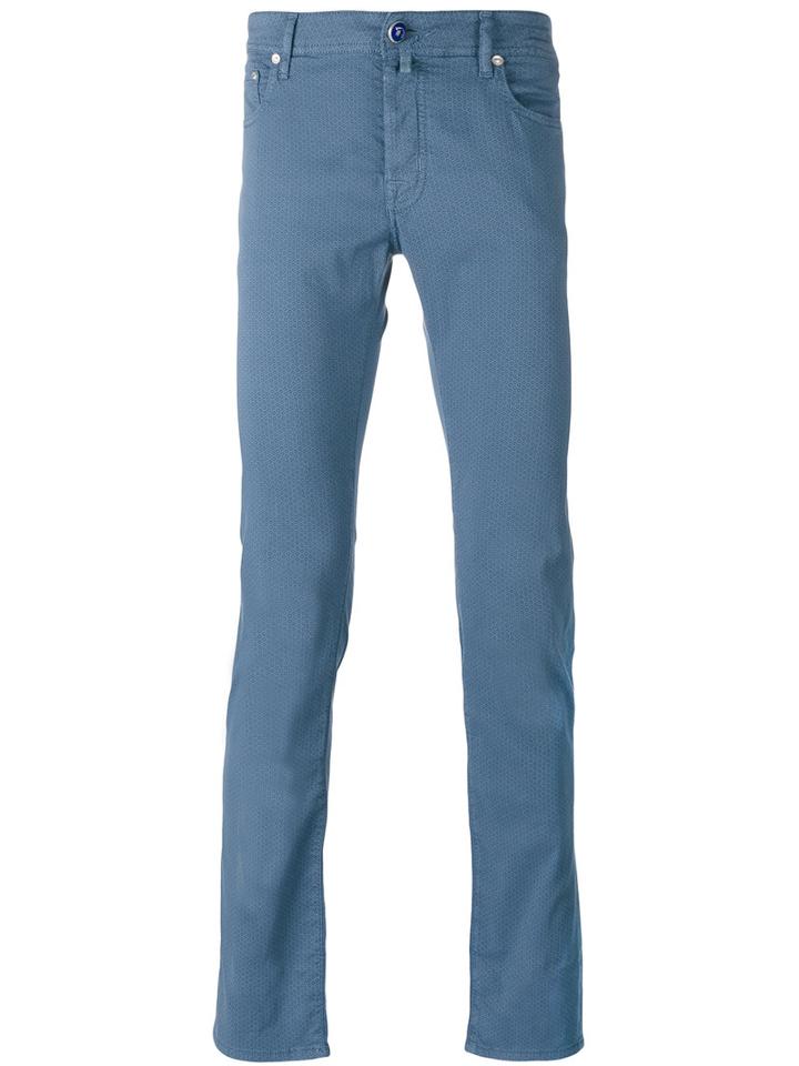 Jacob Cohen - Printed Stretch Jeans - Men - Cotton/spandex/elastane - 33, Blue, Cotton/spandex/elastane