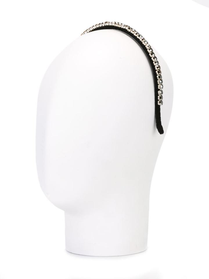 No21 Studded Hairband, Women's, Grey, Polyester/brass/metal/glass