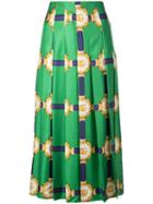 Gucci Double G Patterned Midi Skirt - Green