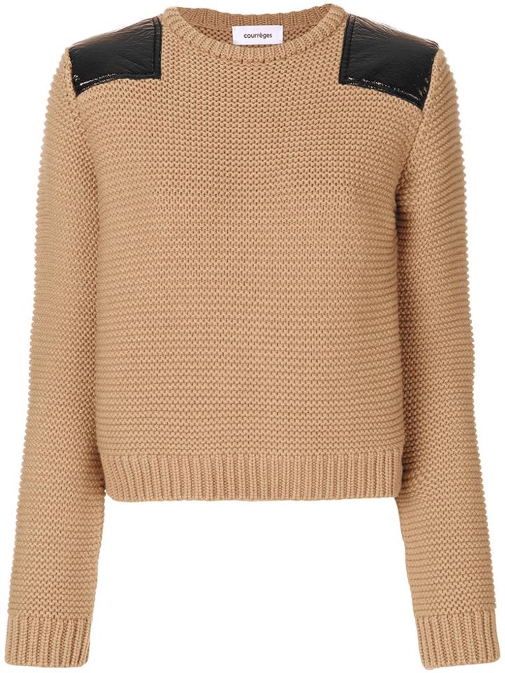 Courrèges Shoulder Patch Sweater - Brown